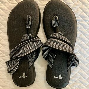 Black and White Sandals